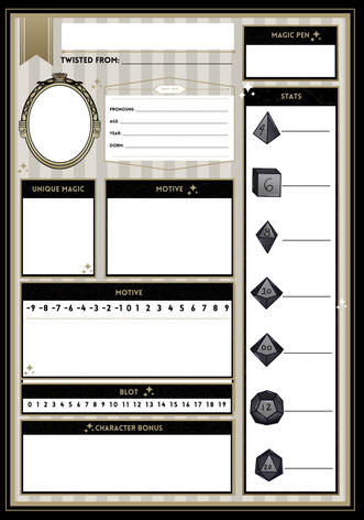 Character sheet design